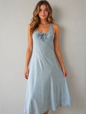 Joe's Jeans Light Blue Lightweight Lace-Up Midi Dress Size L
